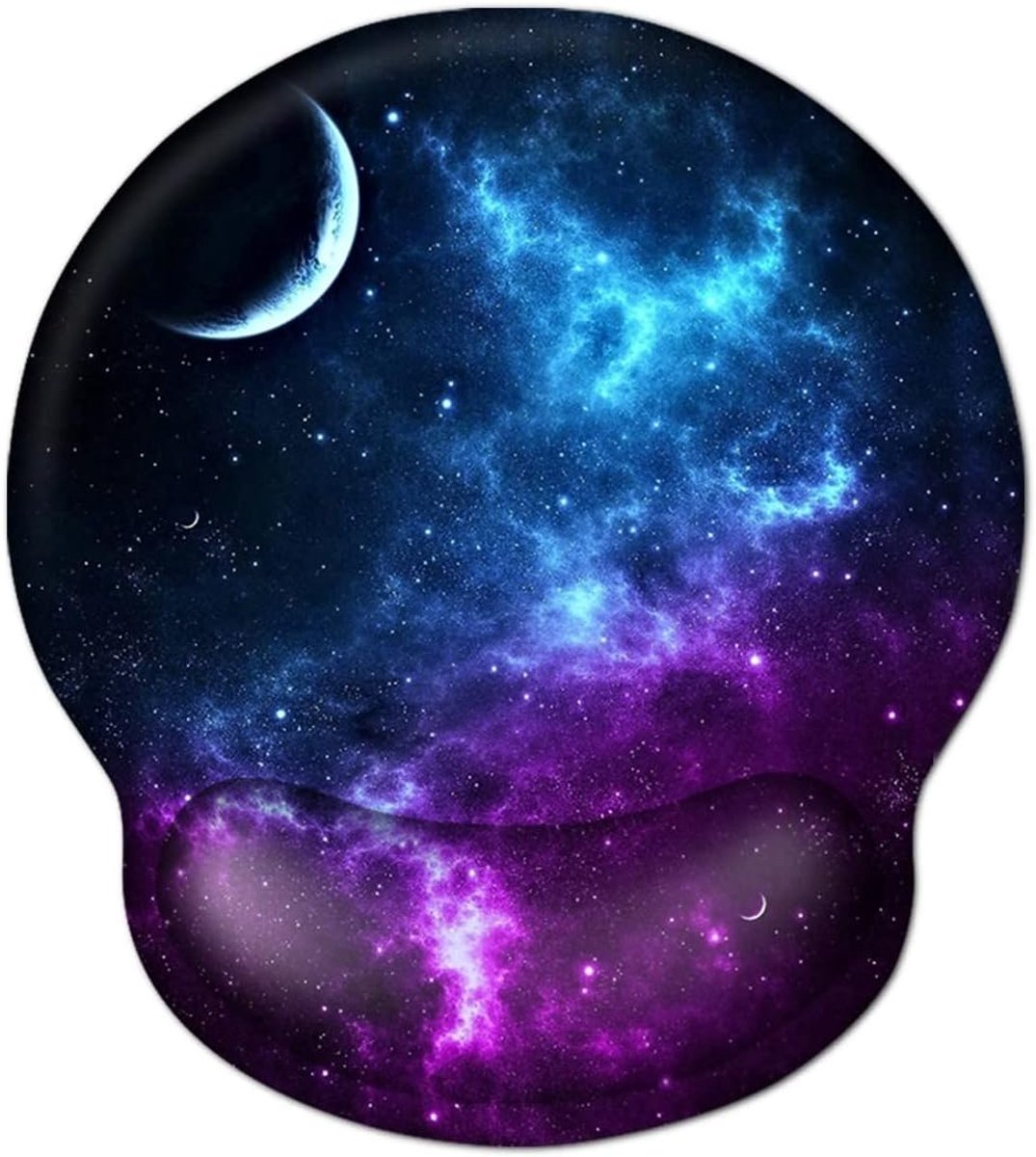 Muismat met handsteun, ergonomische muismat met motief, gelkussen, Galaxie