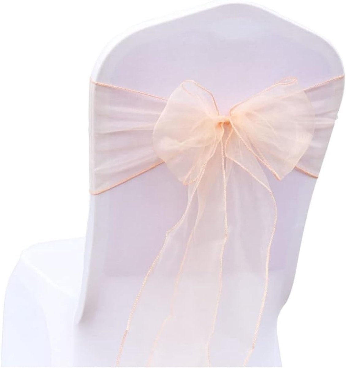 Strikken, organza, doop, feest, decoratie, bruiloft (perzik)