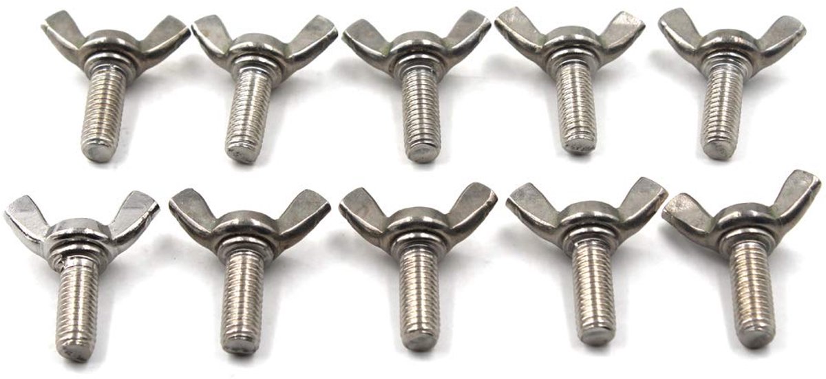 304 Rvs Wing Bout Set M8x45 Hand Twist Schroef Vlinder Schroef Sets 10 STKS