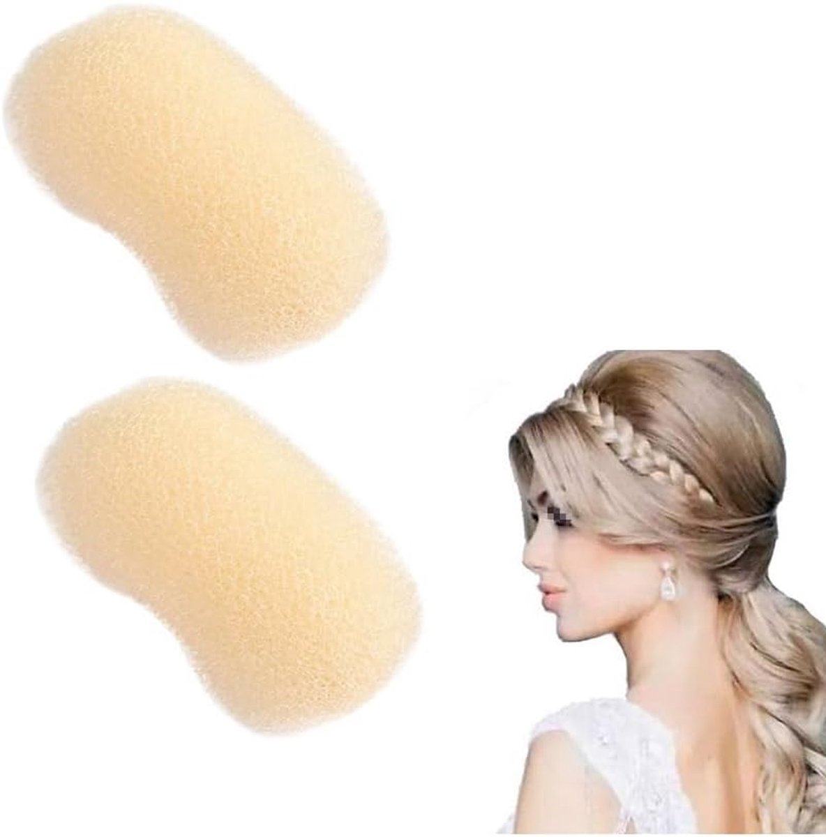 2Pcs Charming Bump It Up Clip Bun Updo Padding Pad Volume Inserts Haar Base Styling Klemmen Accessoires Voor Vrouwen