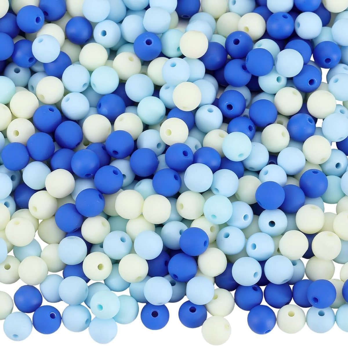 Kralen 8mm mat blauwe kralen kleine ronde bal ondoorzichtig bubblegum rubberen geïmiteerde siliconen gladde losse spacer kraal voor sieraden maken armband ketting