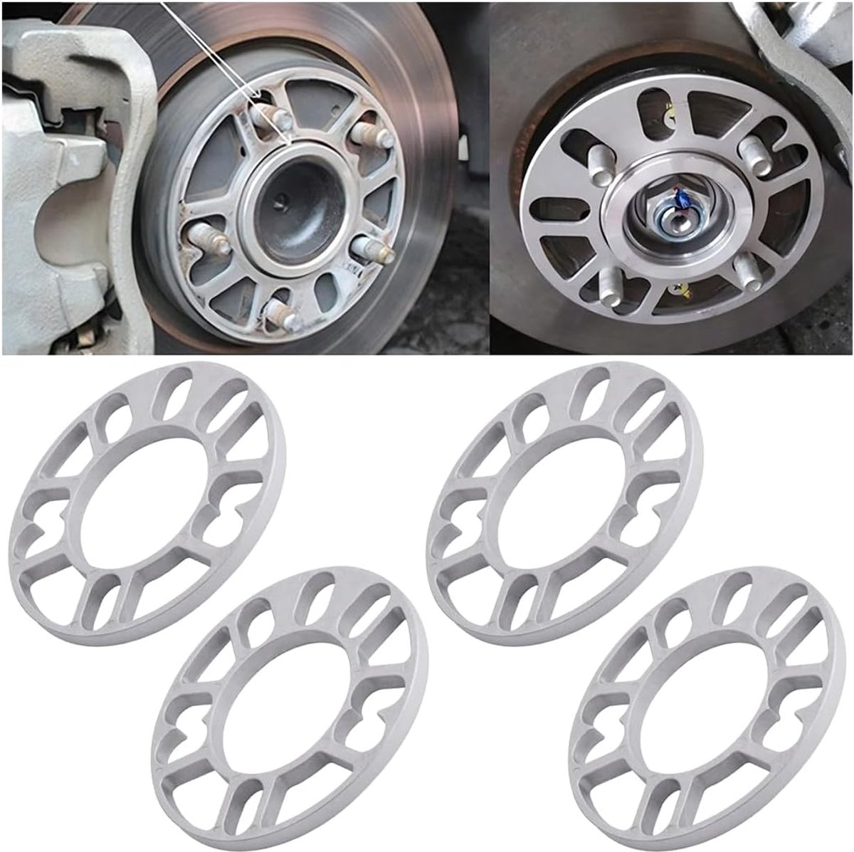 Wielafstandhouders, aluminium wielafstandhouders, dikke universele wielafstandhouders, wielafstandhouders, universeel passend schroefwiel (10 mm)