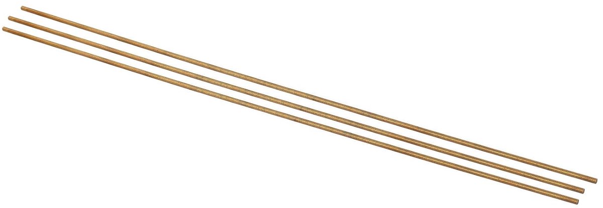 3 stuks, M2 x 250 mm, 0,4 mm, volledige schroefdraad, staven, goud | Schroefdraadstang, 304 roestvrij staal, voor bouten en klemmen en haken en U-bouten