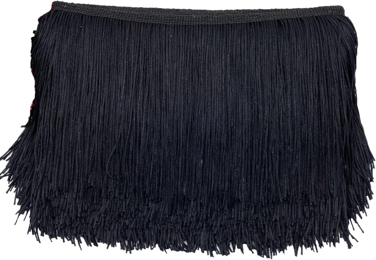 15 cm x 2 m zijden kanten rand voor naaien, knutselen, kleding, lingerie, kostuums, gordijnen, zwart