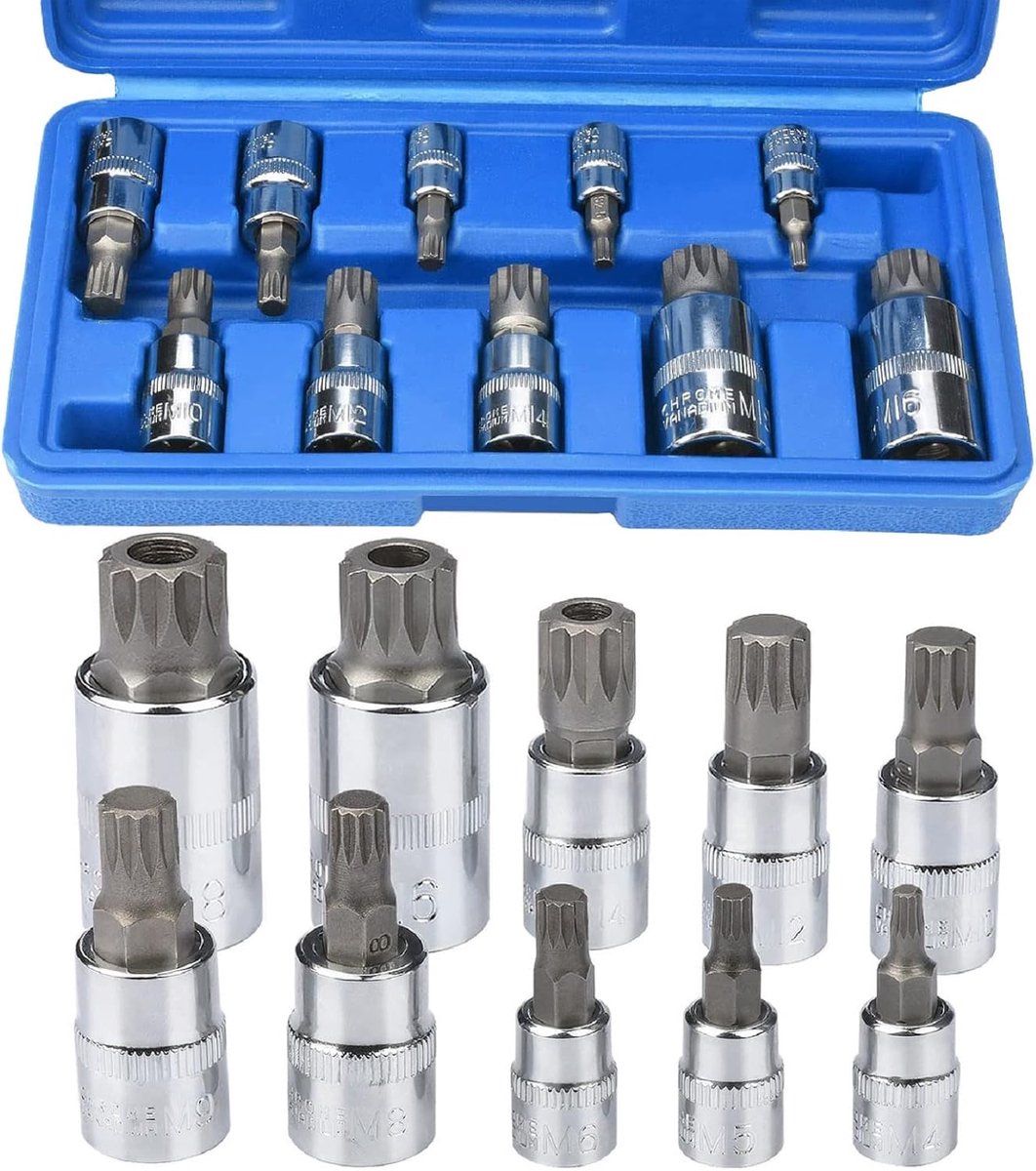 drado 10-delige veeltand moerset, interne veeltand moerenset M4 / M5 / M6 / M8 / M9 / M10 / M12 / M14 / M16 / M18