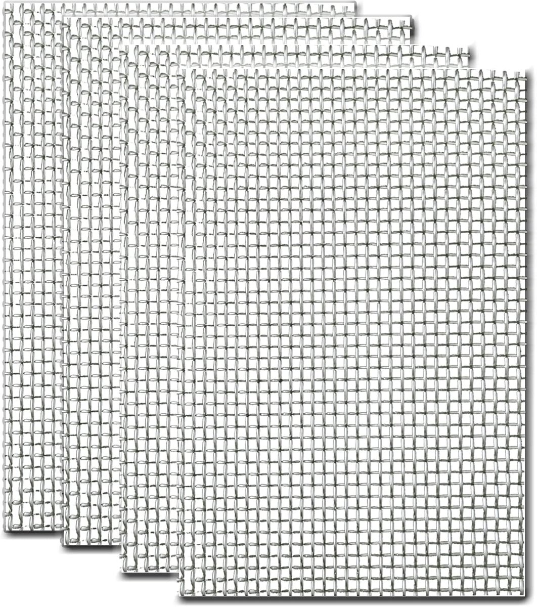 304 roestvrijstalen gaasplaat, 4 stuks gaaspanelen, 20 gaas, muis, knaagdier, insectengaas voor ventilatieopeningen, huis, keuken, tuin, 210 x 300 mm
