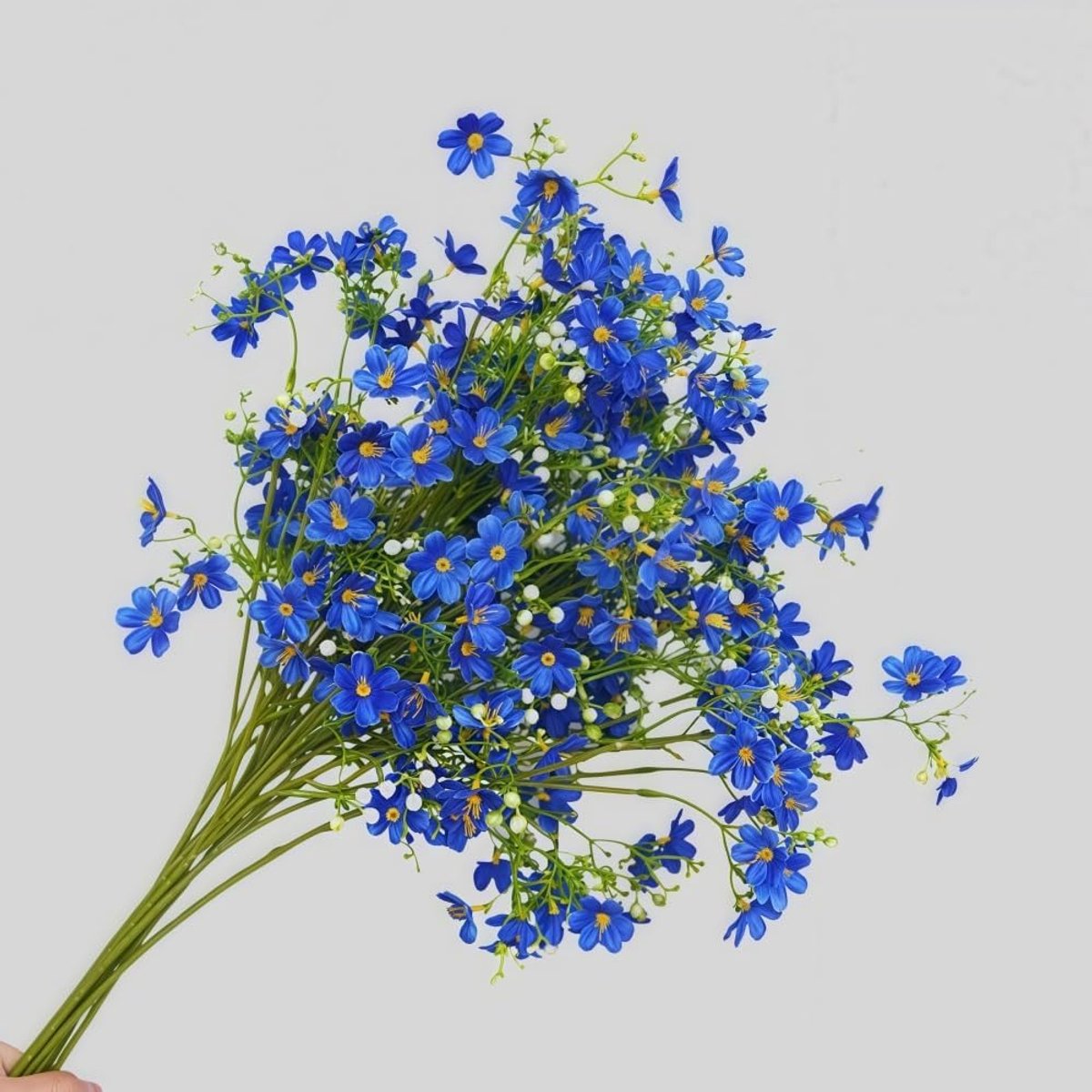 8 bundels kunstzijde madeliefjes UV-bestendige kunstzijden bloemen 67 cm hoge stengels kunstbloemen nep wilde bloemen arrangementen voor bruiloft, vaas, huis, tuindecoratie (blauw)