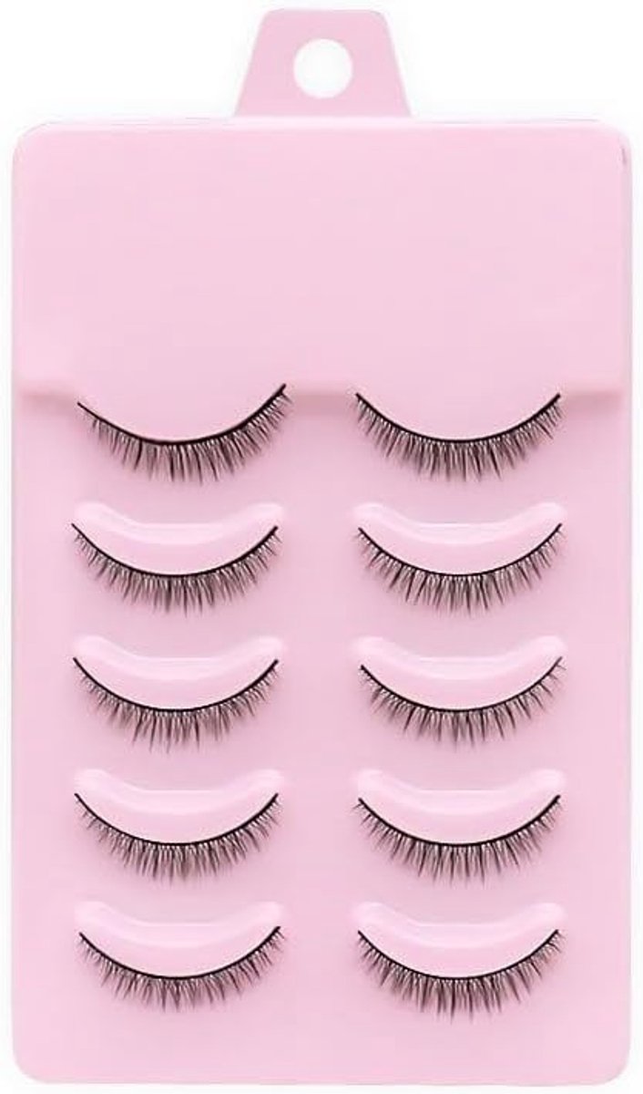 5 paar wimpers, 8 mm, kunstwimpers, nepwimpers, natuurlijke wimpers, dunne band, valse wimpers, 3D volume, wimperextensies, curl wimpers