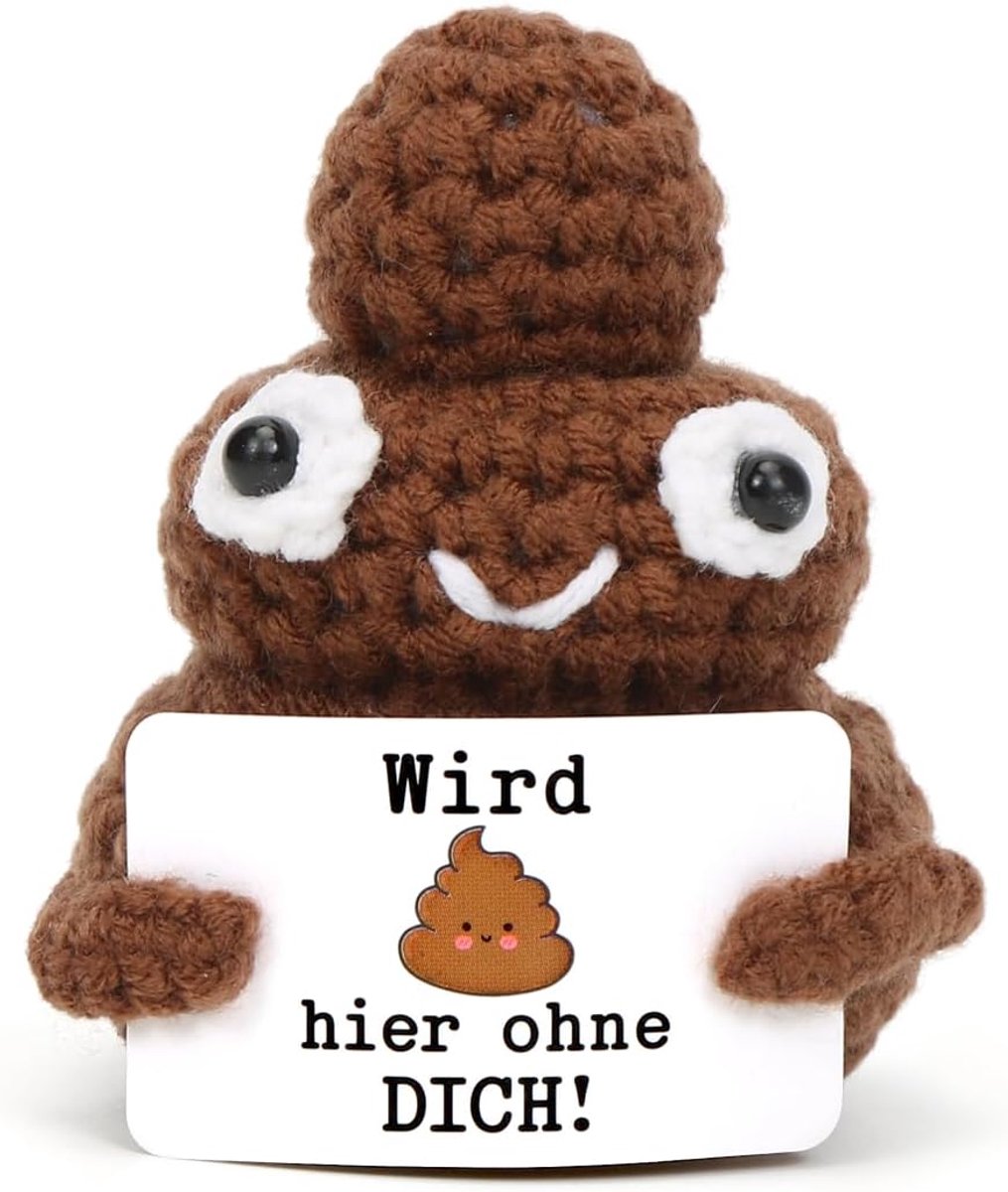 Positieve Kacka geschenken, Pocket Hug geluksbrenger test positieve aardappel Duitse vervanging, gebreide pop Kacka, moedermaker cadeau voor vriendin, familie, collega's en vrienden