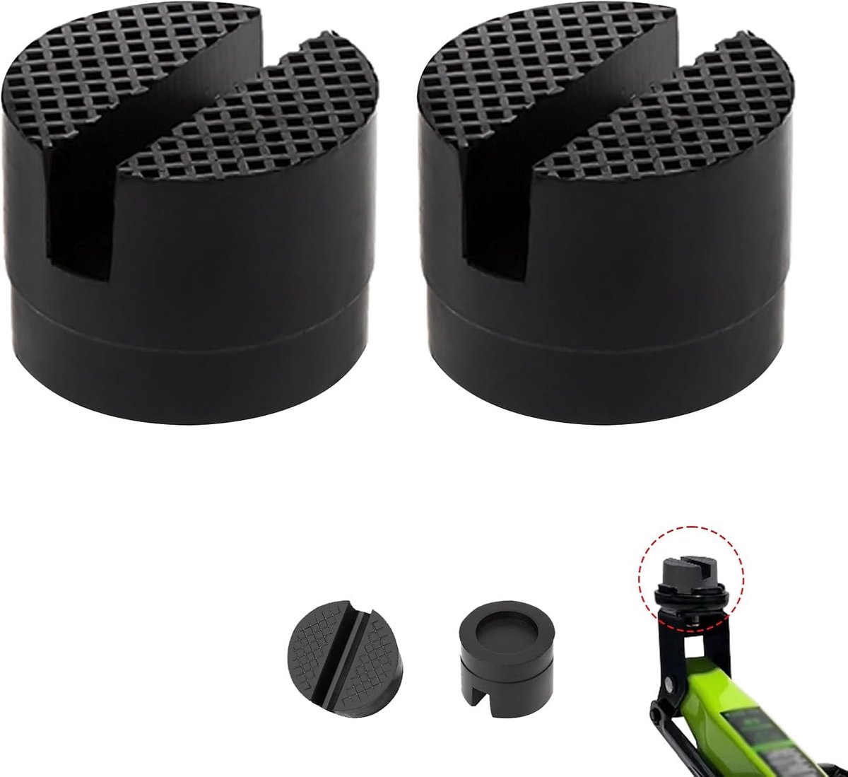 2 stuks rubberen blokken voor krik, universeel kussen, antislip, voor auto, hefblok, drukbestendig, hoge dichtheid, schokdemper, veiligheid, reparatie, vervanging