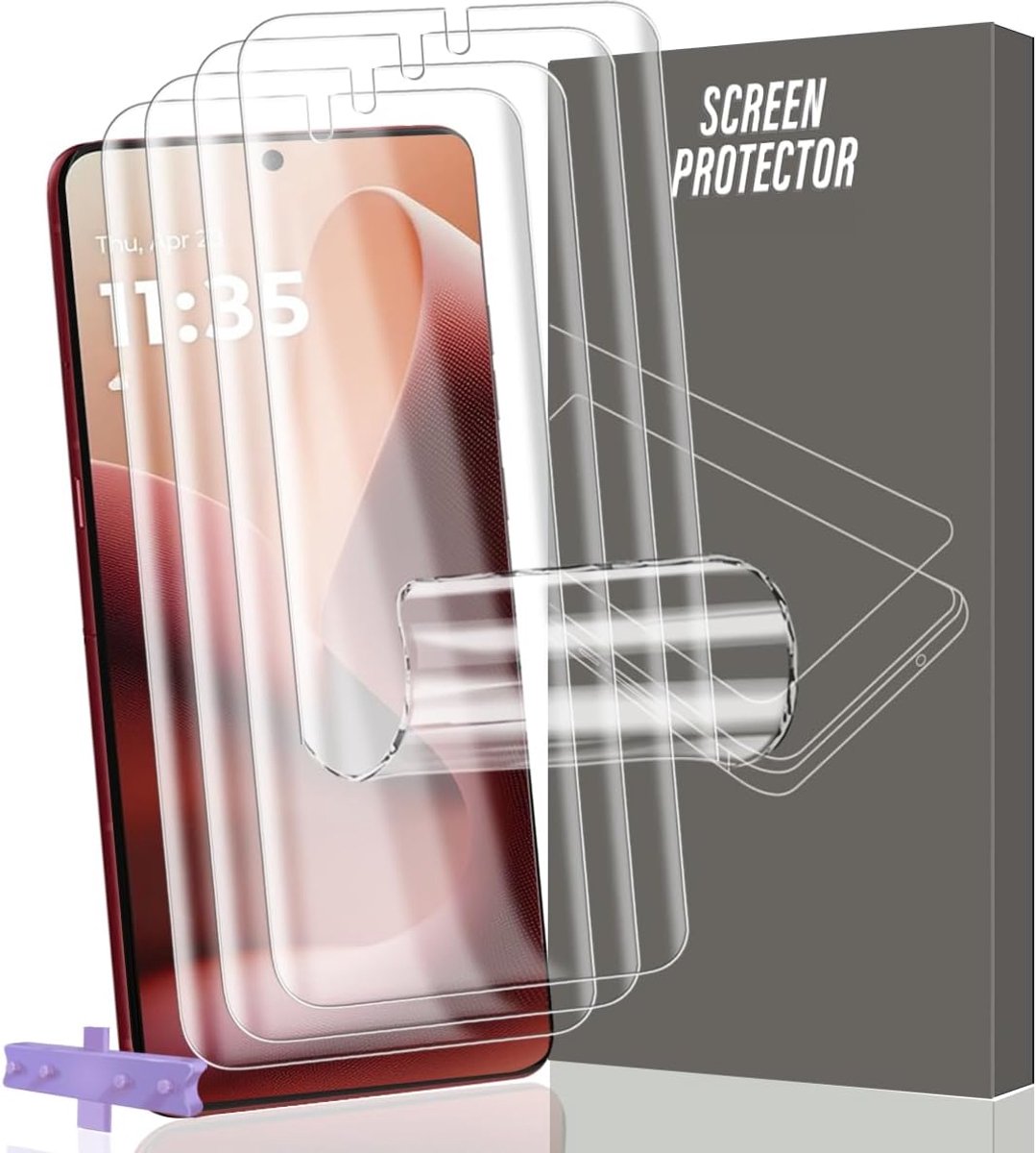 4 stuks displaybeschermfolie voor Motorola Razr 60 Ultra, flexibele TPU-folie, HD, helder, zacht, transparant, displaybeschermfolie