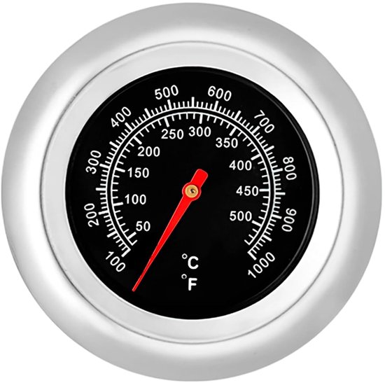 Thermometer voor Grill BBQ, roestvrij staal-roosterthermometer, barbecuethermometer, grilldekselthermometer analoog 50°C–500°C, roestvrij staal thermometer voor gasgrill, roker, pizzaoven, Weber Grill — afbeelding 4