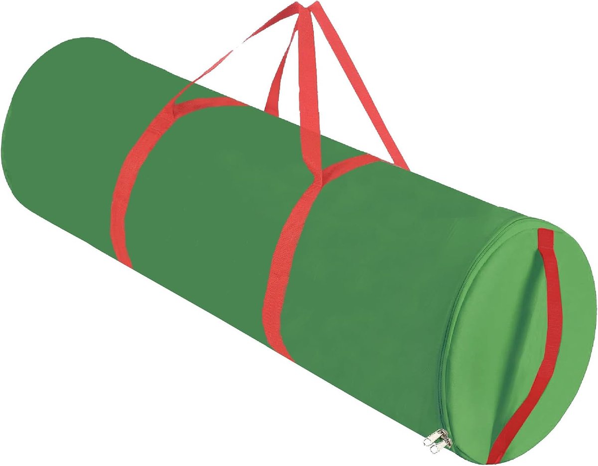 Opbergtas van verpakkingspapier, organizer voor cadeaupapier met handgrepen en ritssluiting, voor 25 rollen met sectie voor het opbergen van linten, cadeaulabels, (groen)