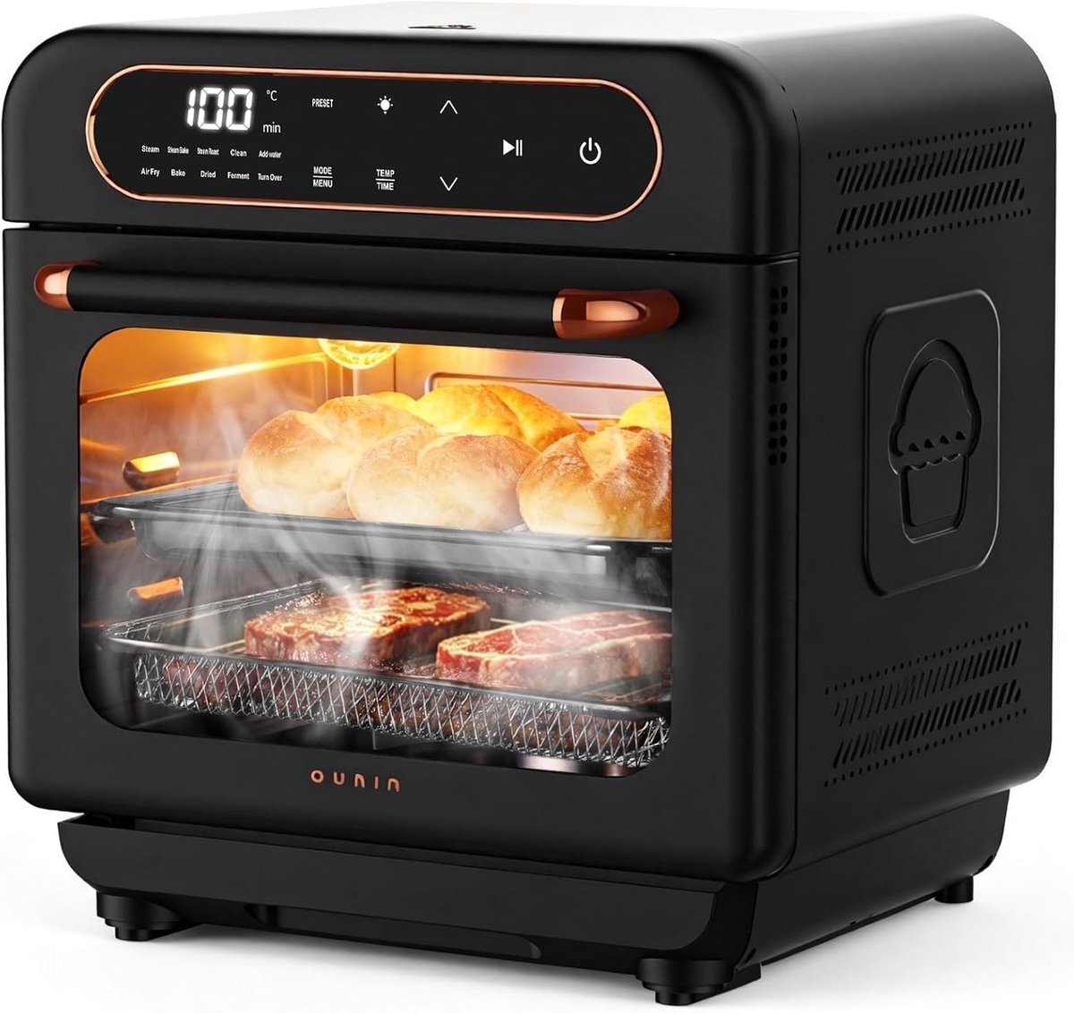 Multifunctionele Stoomoven - 12 L - 8-in-1 Mini-Oven met Warmeluchtcirculatie - Voor Thuis Koken