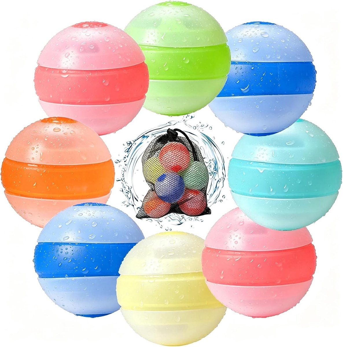 Herbruikbare Waterballonnen - 8 Stuks - Siliconen - Voor Buiten Spelletjes en Waterspelletjes