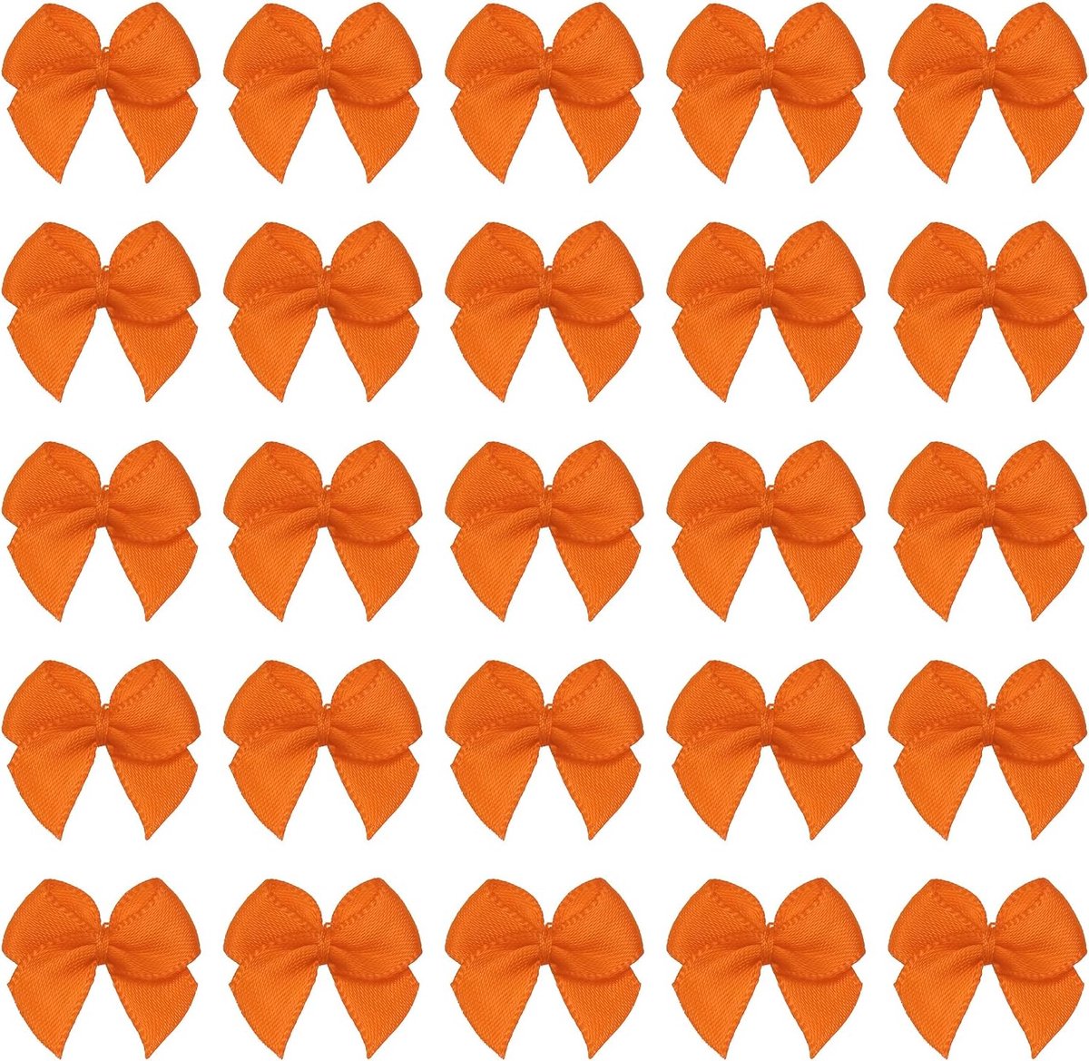 60 stuks mini-strik, 3/4 inch, mini-strik, bloemenlint, satijn, voor knutselen, knutselen, bruiloft, verjaardag, feest, oranje