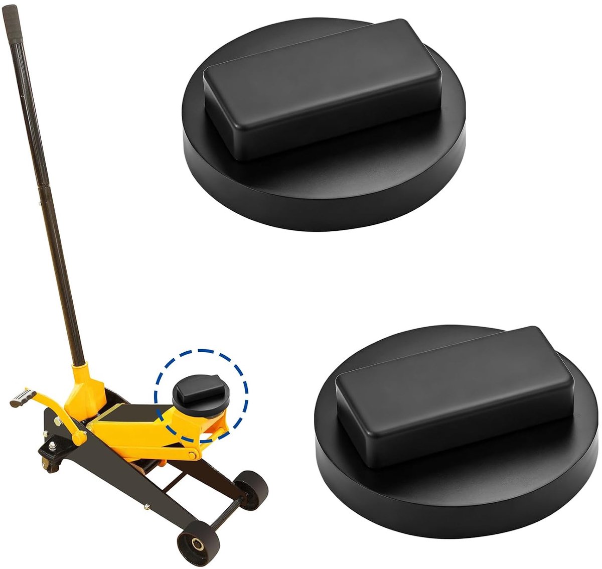 2 stuks rubberen pad voor krik, 60 mm, jack pad adapter krik, rubberen buffer, rubberen pad, steunbok, rubberen blokken, hefbrug, wummipad, compatibel met BMW, Mercedes Benz, Audi
