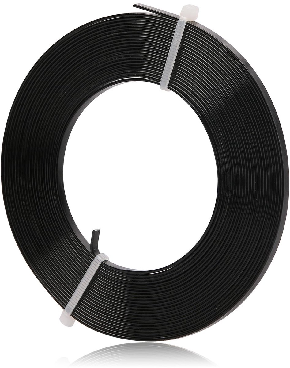 Draad, 3 x 1 mm zachte en flexibele aluminium platte draad voor knutselen, voor het maken van sieraden, modelleren, stenen vastleggen en doe-het-zelfprojecten (zwart)