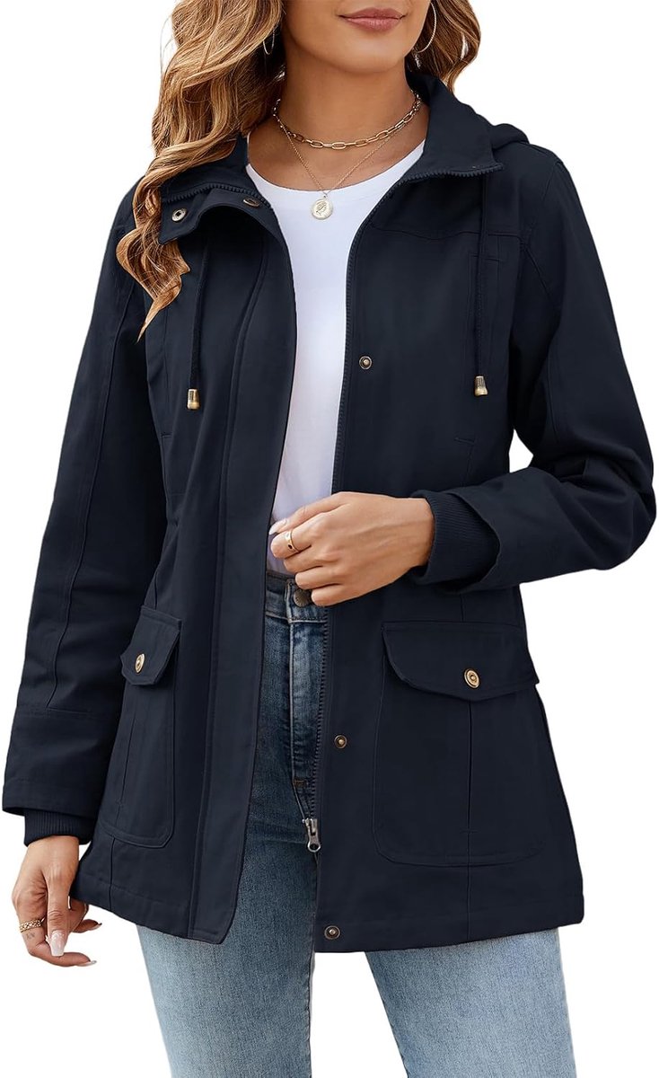 Lentejas voor dames, parka, katoen, militair, licht, utility jack met capuchon, casual, met ritssluiting, winddicht, afneembaar, jas, outdoorjas