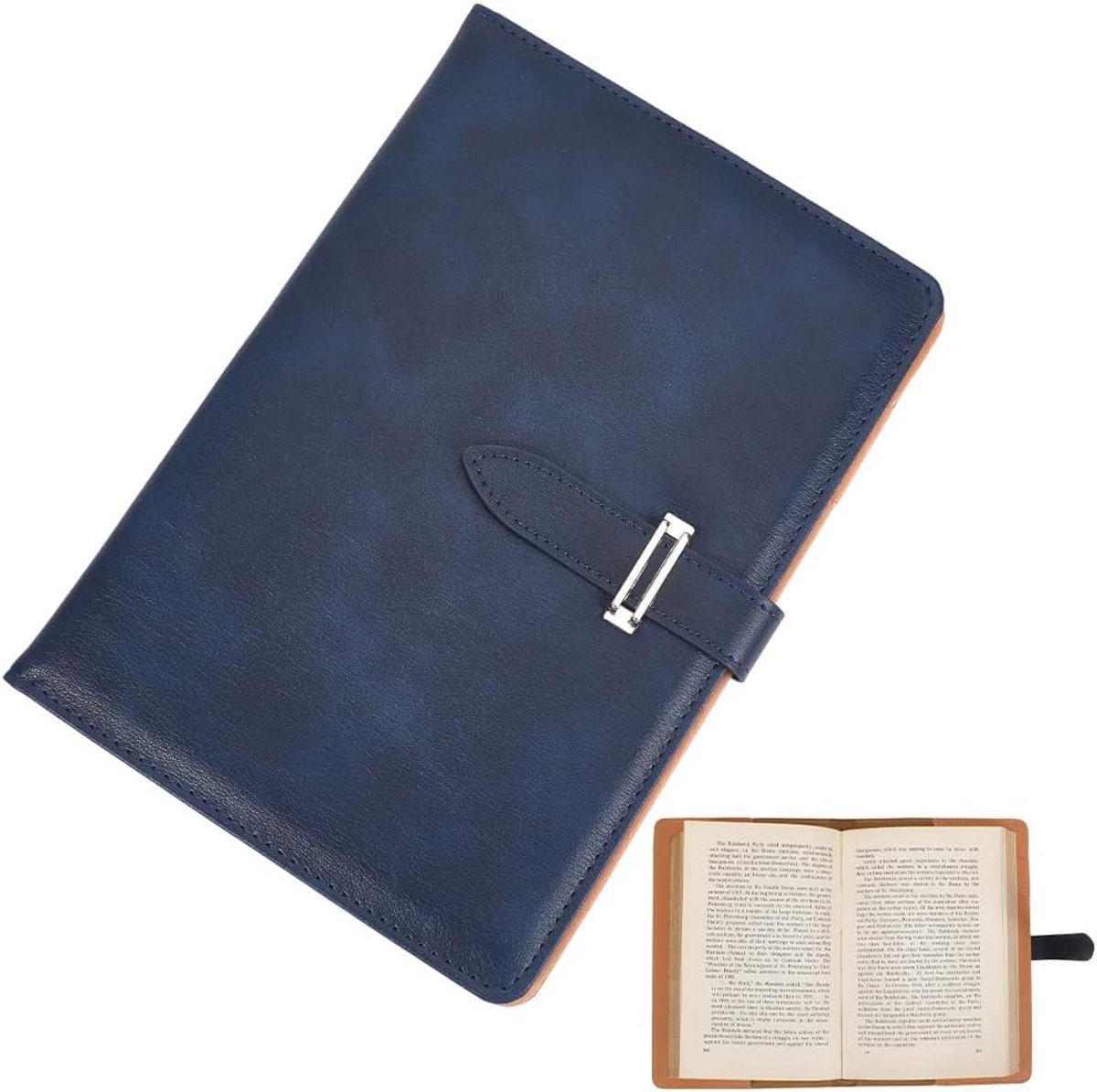 A5 Lederen Notebook Cover Pruisisch Blauw Waterdichte Envelop Map Hervulbare Notebook Business Aktetas Envelop Map Handgemaakte Lederen Journal Cover voor Boek Liefhebbers Klasgenoot