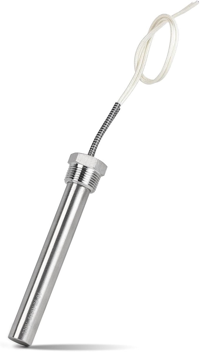 220 V 500 W verwarmingspatroon met 1/2 inch flens, verwarmingselement roestvrij staal 150 mm, multifunctionele onderdompelradiator met kabel 300 mm, patroonverwarmingselement, wordt gebruikt