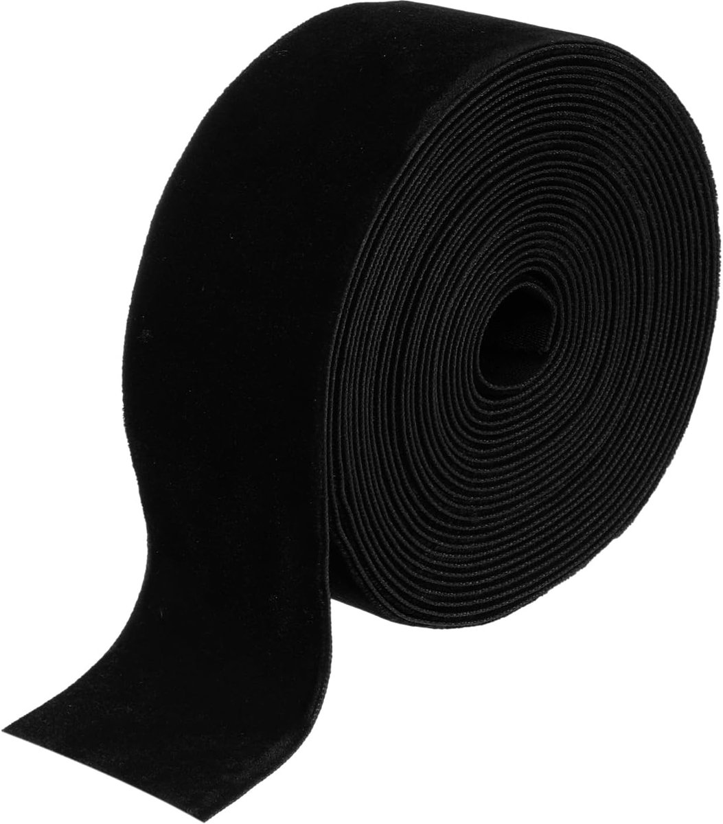 Fluwelen lint 3,8 cm x 12,5 m Eenzijdig Op Spoel Zijdeachtige Fluwelen Stof Voor Boeketten DIY Ambachten Geschenkverpakking Bruiloft Party Zwart