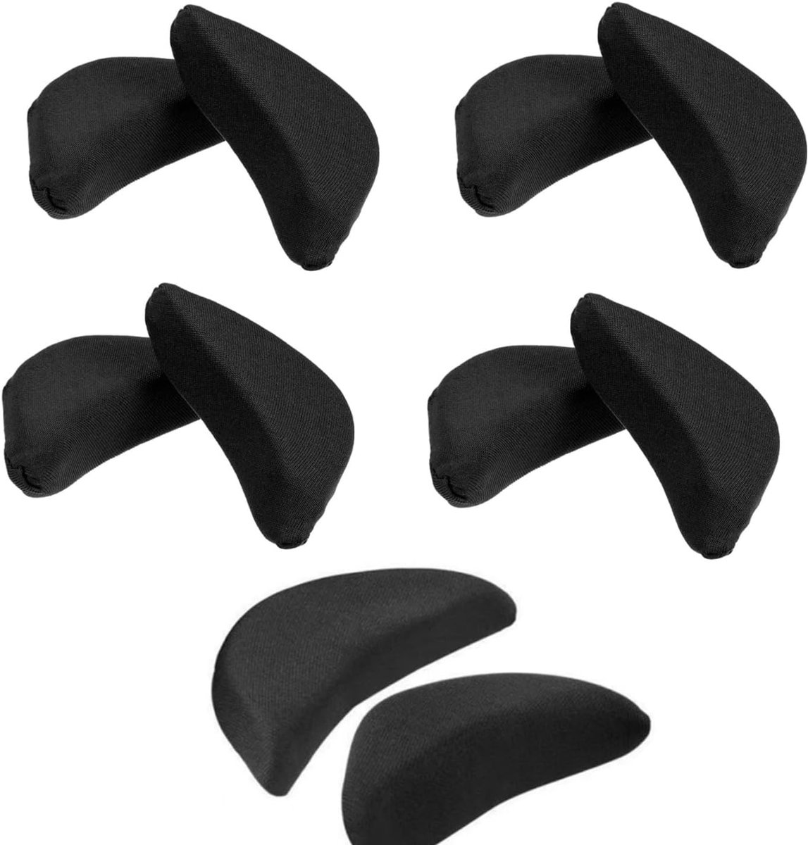 5 paar schoenbekleding van zacht schuim, verstelbaar, ademende inlegzolen voor mannen en vrouwen, antislip teendoppen voor hoge hakken, laarzen, pumps en sneakers