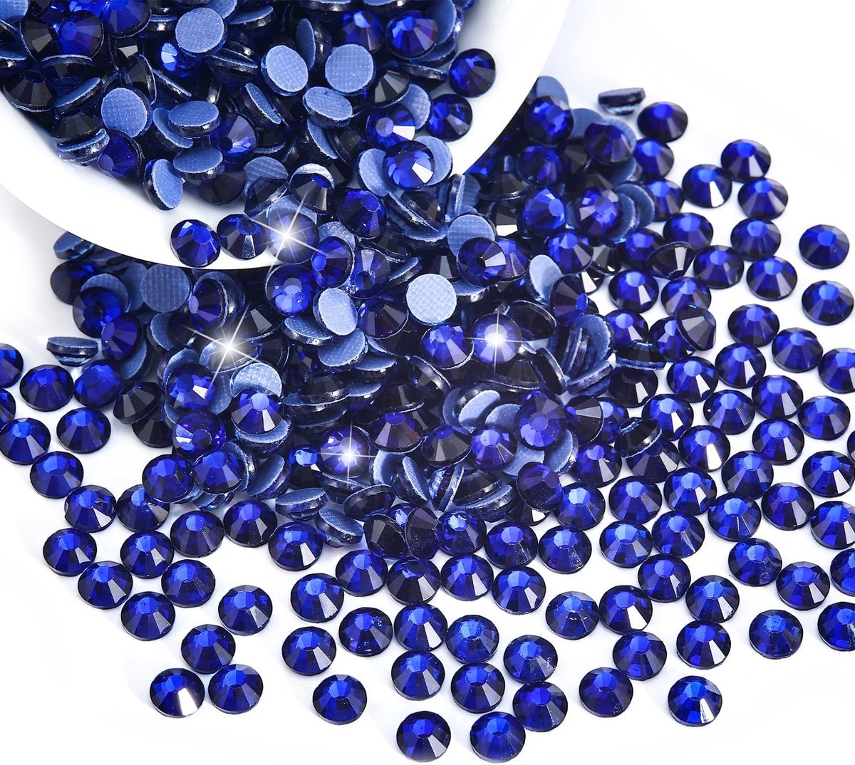1440 stuks Hotfix strass-steentjes SS20 glazen stenen voor kleding schoenen DIY handwerk (donkerblauw-4.8mm)