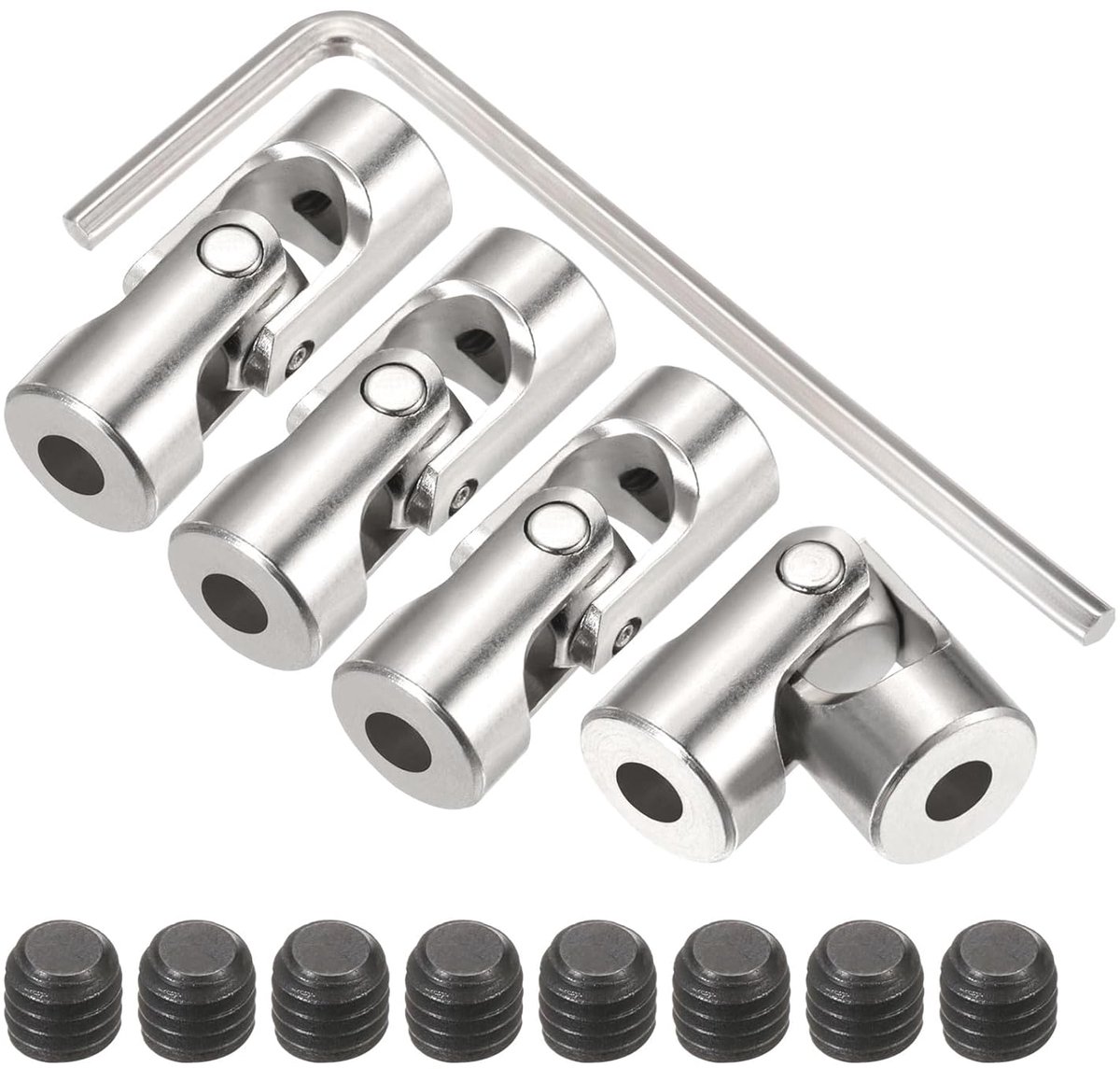 4 stuks 4 mm tot 4 mm ID-stuurgewricht, universele askoppeling, L23XD9 metaal, 45° graden scharnieren, draaikoppeling met schroeven, sleutelset voor auto, model
