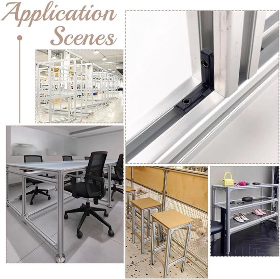 30 stuks zwarte L-beugel, haakse hoekbeugel met schroeven, zware hardwareconnectoren voor houten meubelkast, stoel, planken, houten frame, bed — afbeelding 5