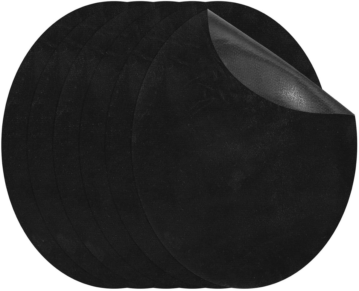 Opstrijkbare patches 11 x 14 cm, 6 stuks ovale elleboogpatches knie-reparatiepatch suède stoffen applicaties voor shirt, jeans, jas, kledingreparatie, decoratieset, zwart