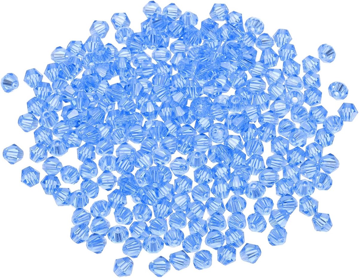 100 stks 8mm bicone glas kristallen kralen, facet glazen spacer kralen voor sieraden maken armband ketting oorbellen doe-het-zelf Suncatcher Craft, lichtblauw