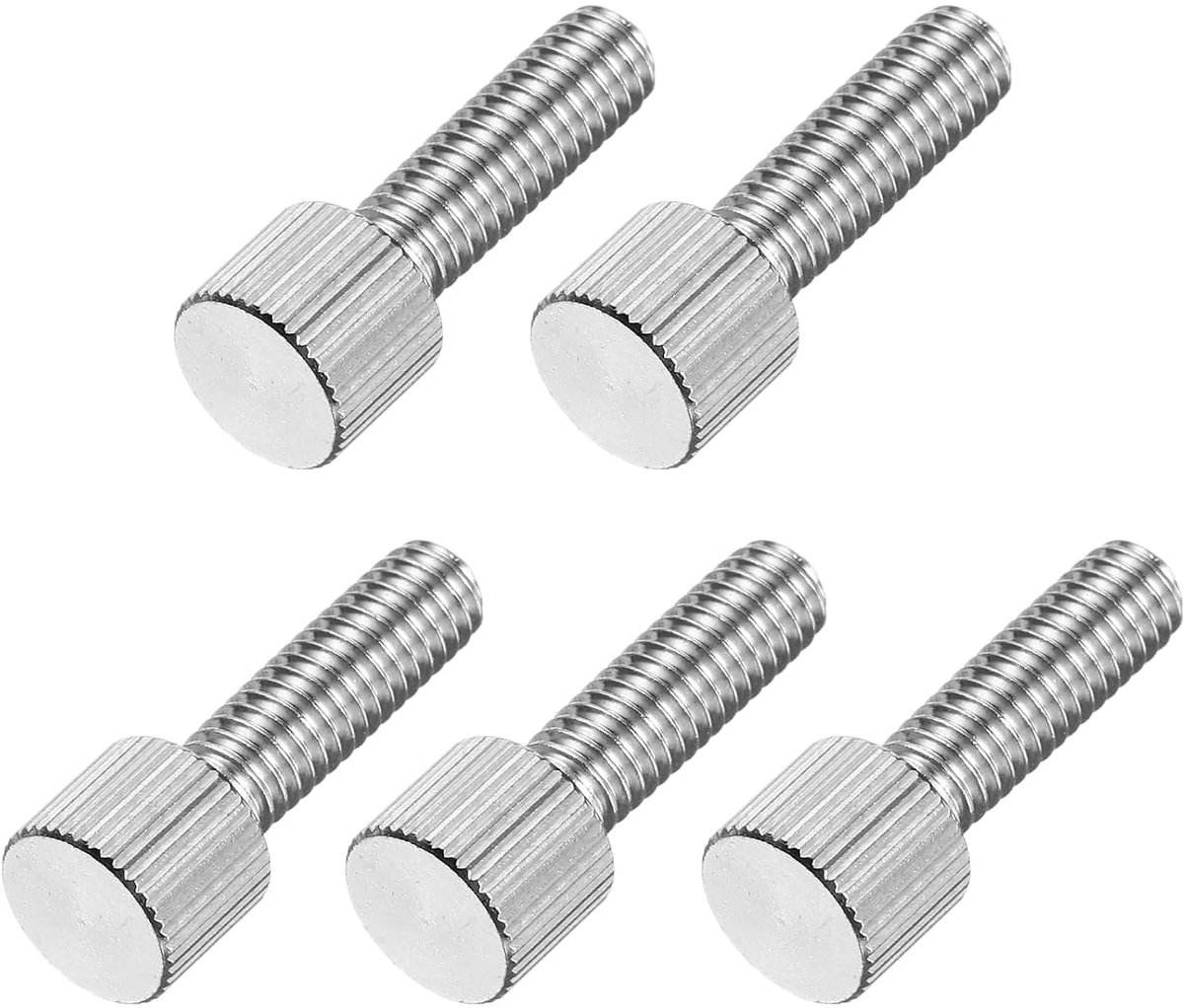 5 stuks M6 x 20 mm karteldraaischroeven 304 roestvrij staal platte kop volledige schroefdraad kartelschroeven bevestigingselementen voor huishoudelijke elektronische machines