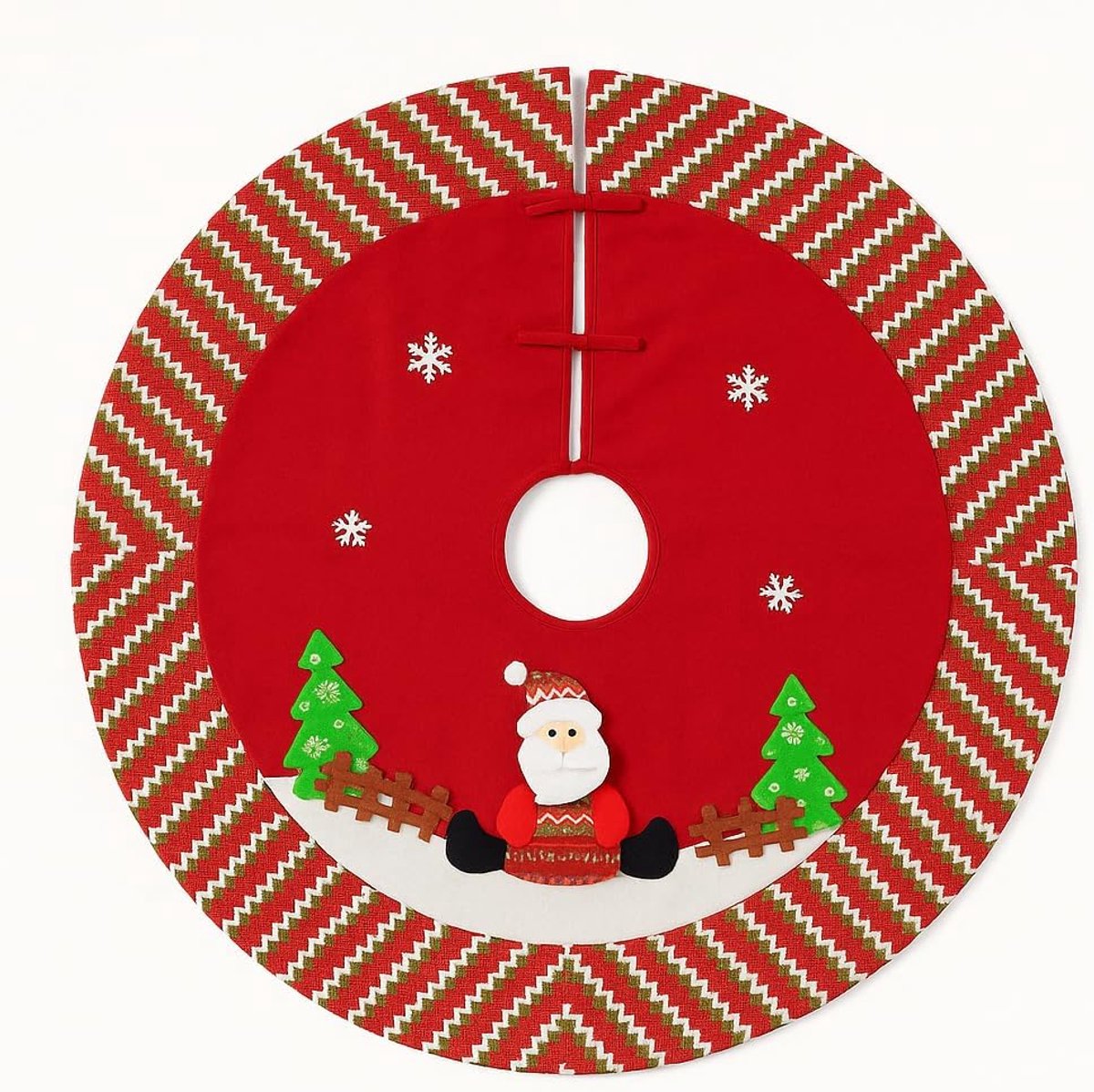 Tapijt voor kerstboom, rond, 90 cm, rok voor de kerstboom, rood, kerstdecoratie