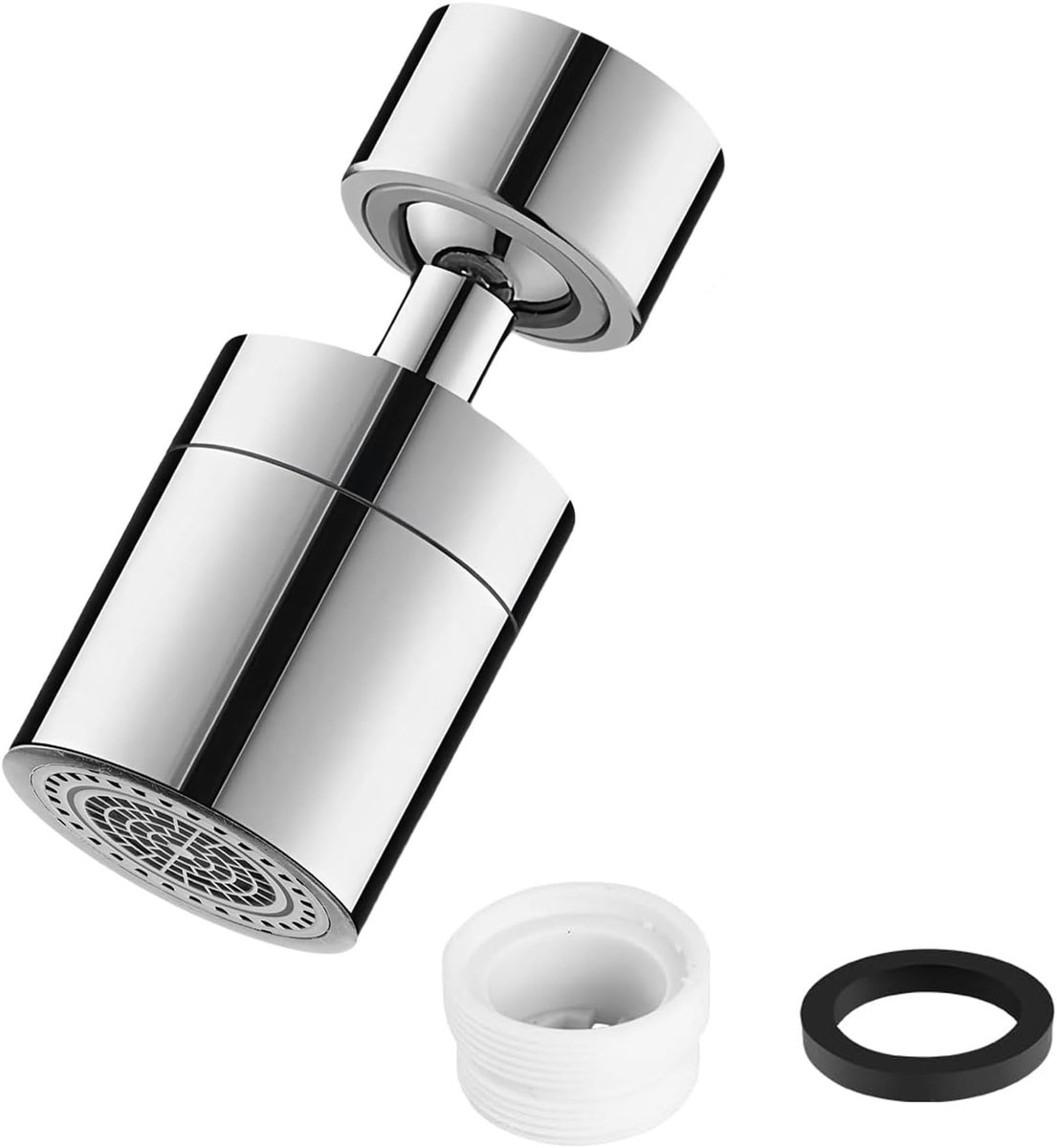 beluchter, 360° draaibare waterkraan, opzetstuk met 2 straalmodi, waterbesparende verlenging voor keukenkraan, badkameradapters en perlatoren, zilver