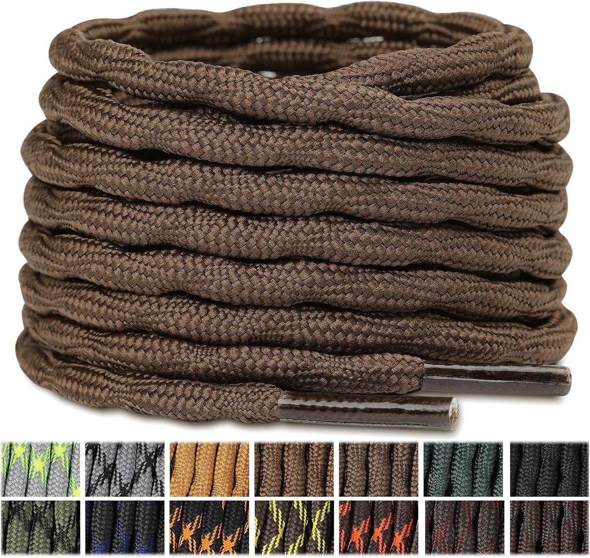 Schoenveters [2 paar] voor wandelschoenen wandelschoenen werkschoenen - 15 kleuren, 5 lengtes, 5,5mm diameter