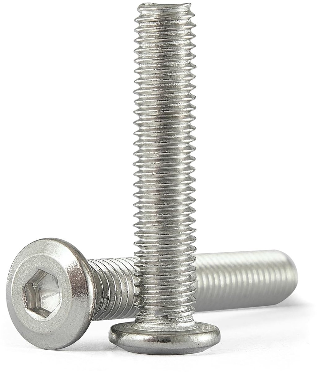 20 sets M6 x 50 mm verzonken kop binnenzeskant schroeven, roestvrij staal 304 (A2/V2A/VA), platkopschroeven voor meubels, roestvrije metaalschroeven