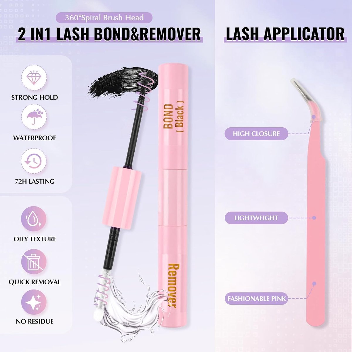 Cluster Wimpers Set - 580PCS Natuurlijke D Krul Valse Wimpers Boek met Lijm, Remover & Pincet (8-16MM) - Alles-in-Één Individuele Nepwimpers (30D+40D+50D+60D+80D+100D)
