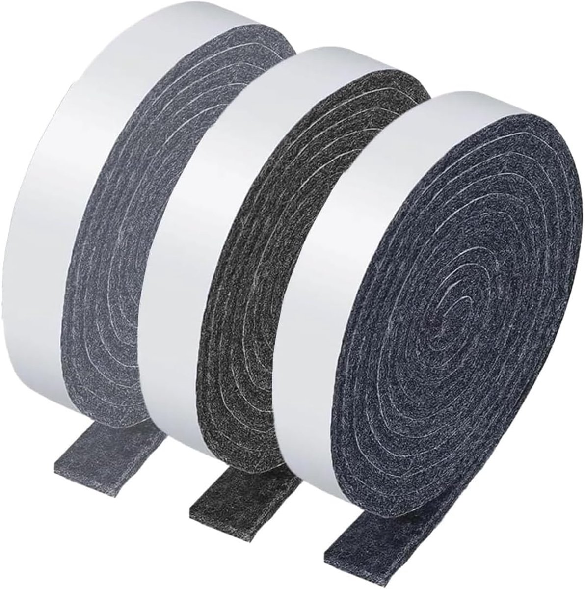 Set van 3 viltdoppen voor meubels (100 x 2 cm), zelfklevende viltglijders, met antislip bescherming voor tafelpoten en meubelpoten, 3 kleuren