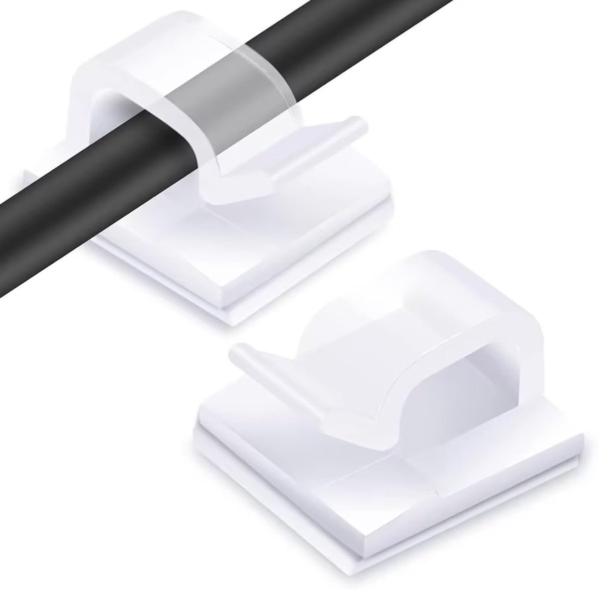 100 stuks zelfklevende draadklem met sterke ondersteuning, bureaudraadklem, kabelbevestigingsklem, draadbeheerklem, gemakkelijk te beheren draden (transparant)