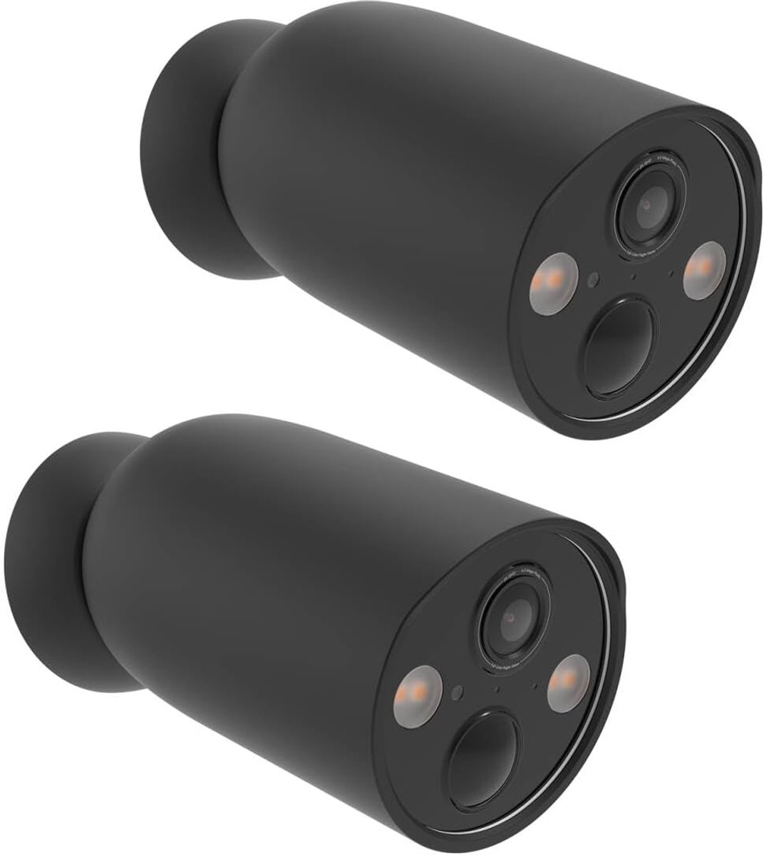 siliconen hoes compatibel met TP-Link Tapo C425, waterdicht, zacht, duurzaam (camera niet inbegrepen), 2 stuks siliconen hoes, zwart