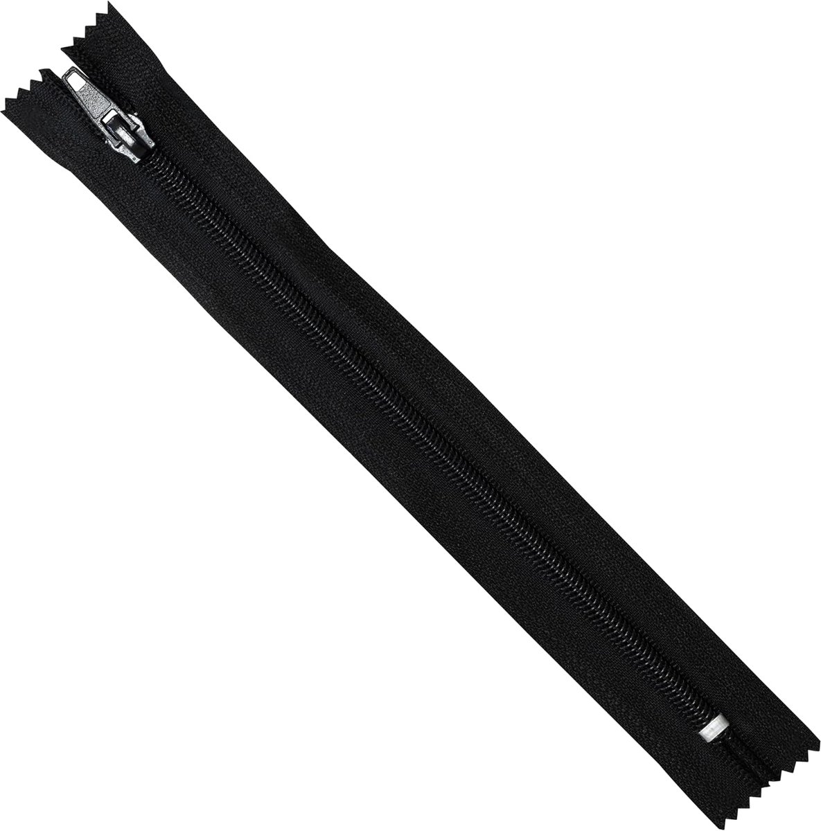 - Set van 12 Spiralen ritsen N°5 20 cm niet-gescheiden met schuiver - van metaal nylon polyester - kleur zwart - naaien reparatie textiel creatie