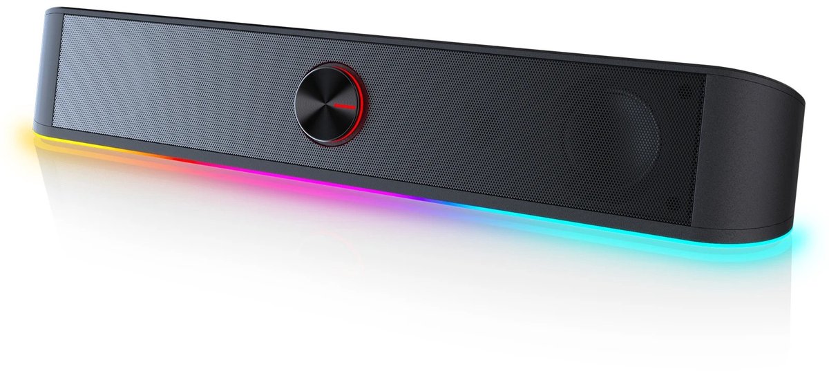 Lamor Soundbar - Soundbars - Soundbars voor tv - Speakers - RGB-verlichting - Plug and Play - 2x4 W - 30cm - Stereo(2.0) - USB