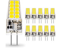 3.5W G4 LED-lampen, AUTING 3.5W Equivalent aan 35W halogeenlampen, warm wit 3000K LED-lampen G4 400LM, niet dimbaar AC/DC 12V 360 graden, 10 stuks