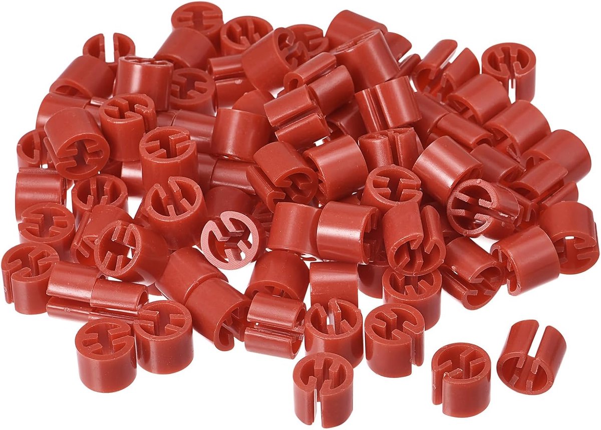 200 stuks kledinghanger marker lege etiketten kunststof voor 3,5 mm draadhanger maatmarkeringen kleding maatlabel ophangclips snapnummers kleurcodering, rood