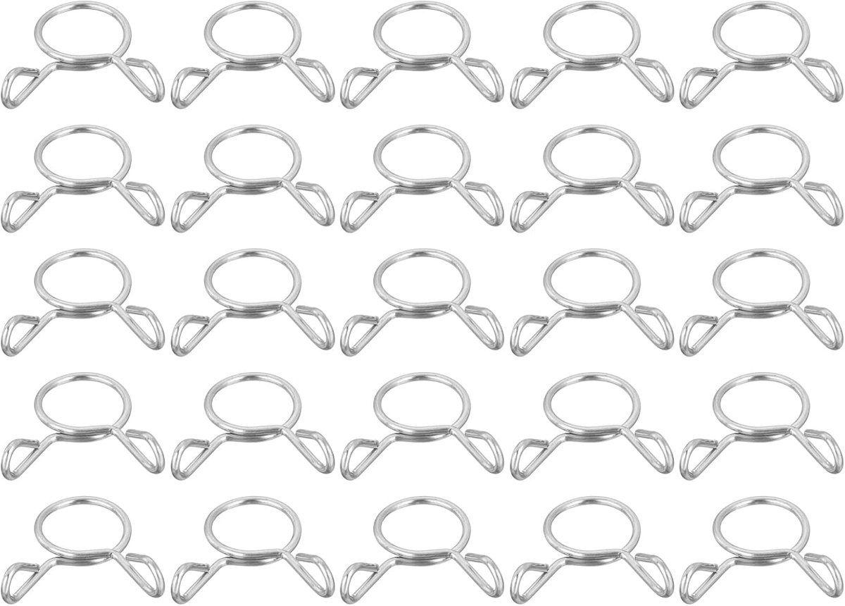25 stuks brandstofleidingsslang veerclips, 11 mm binnendiameter 304 roestvrij staal waterbuis veerclip klemmen voor motorfiets scooter ATV