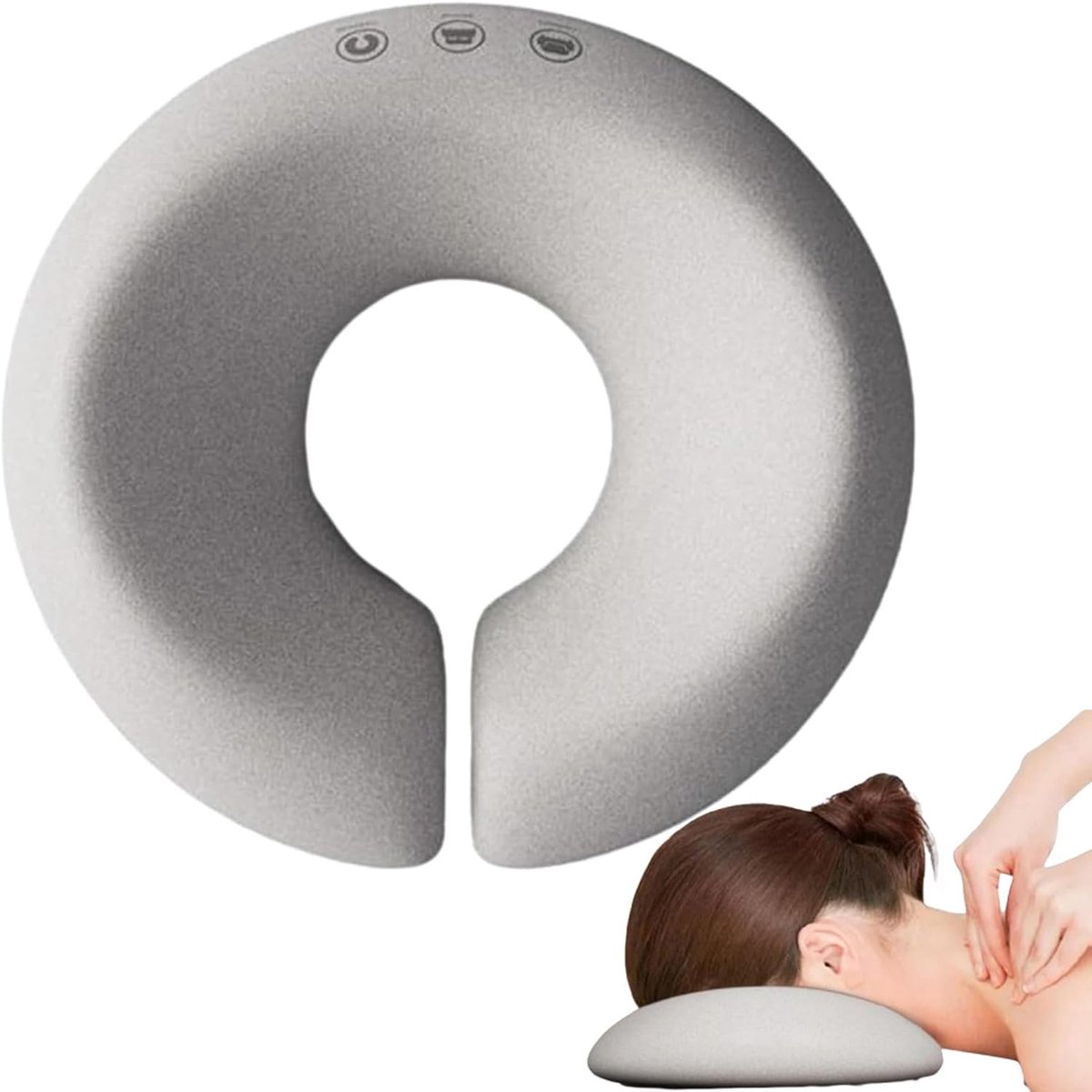 massage gezichtskussen, gezichtskussen, U-vormige massage hoofdsteun, hoofdkussen met gat, massagekussen hoofd gat voor salons, bureaus, tafels, massage-gezichtskussen (grijs)