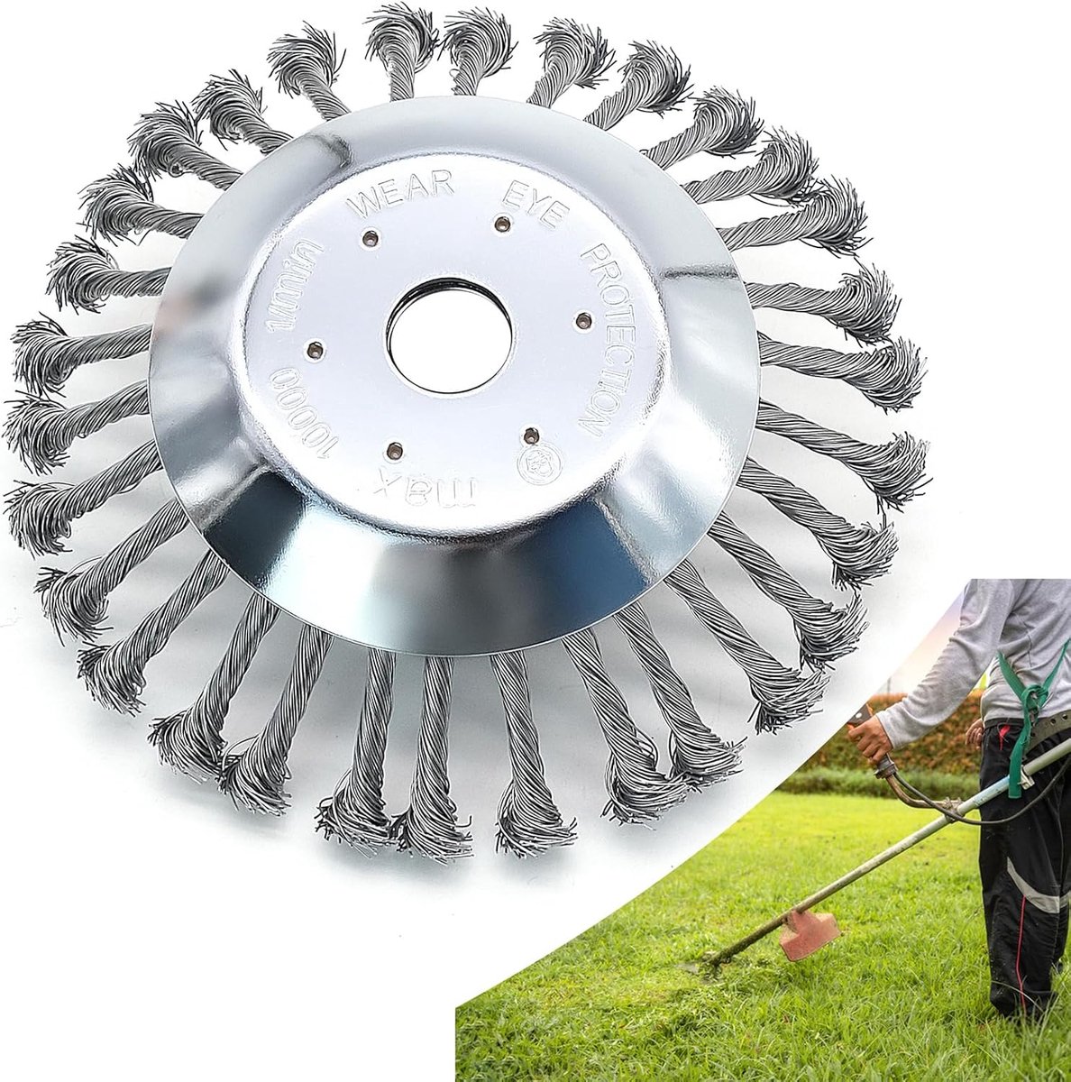 8 "Gras Trimmer Cutter Head, Massief Staal Trimmer Draad Borstel Hoofd Tuin Grasmaaier Wiel Onkruid Scheermessen voor Bosmaaier Attachment Vervanging