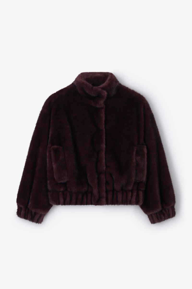 Sissy-Boy - Donkerbruine faux fur jas