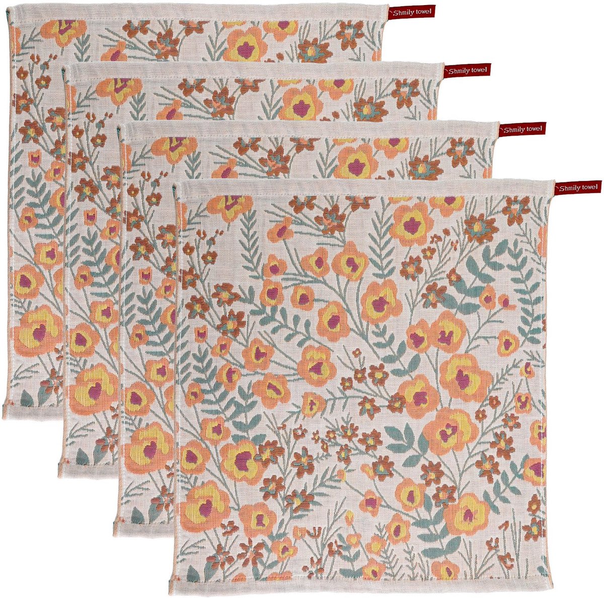 SnelShoppen - Dubbelzijdige Theedoeken Set van 4 - 100% Katoen - Absorberende Keukendoeken 37 x 40 cm - Boho Keukenaccessoires voor Koken, Bar en Cade